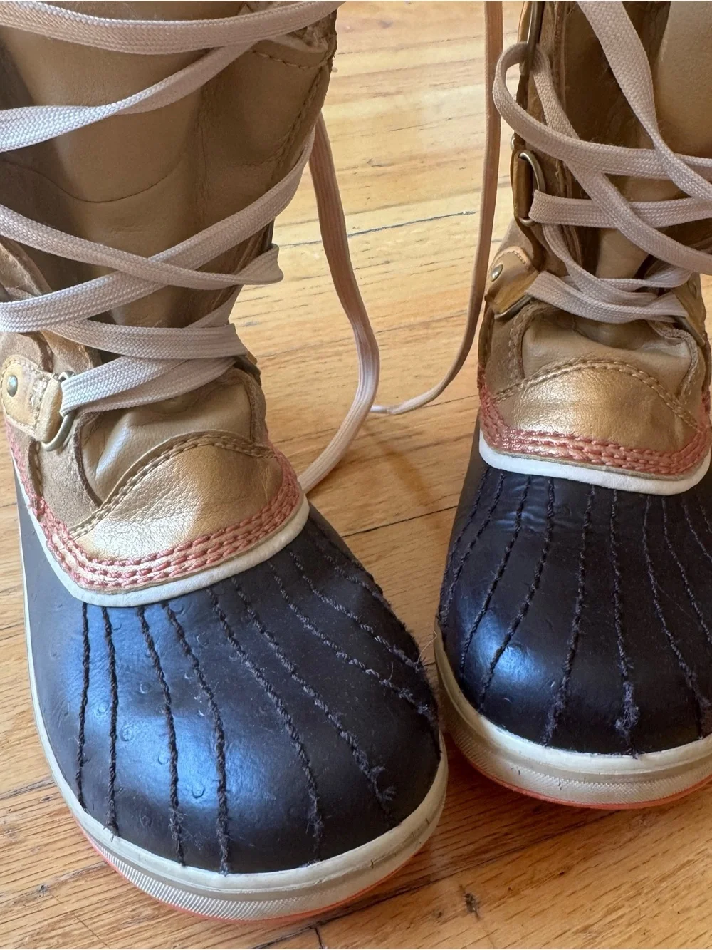 Sorel Kids Black and Gold Faux-Fur Winter Boots
